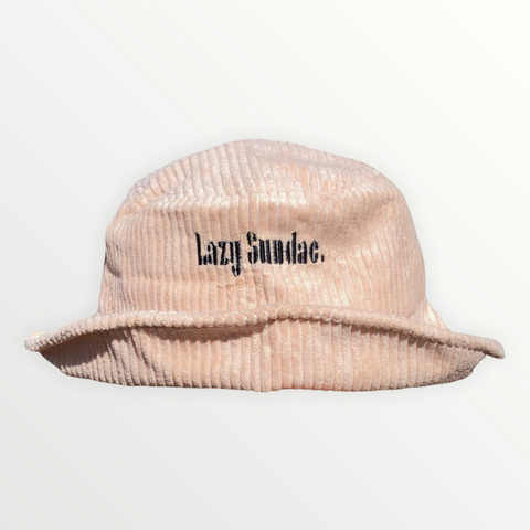 lazy sundae logo pink corduroy unisex hat