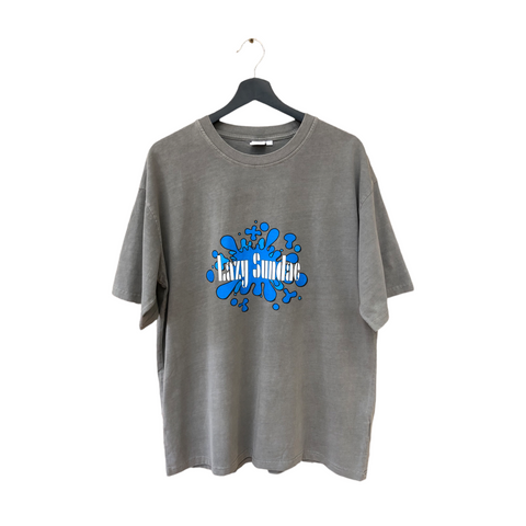 lazy sundae grey splash logo tee